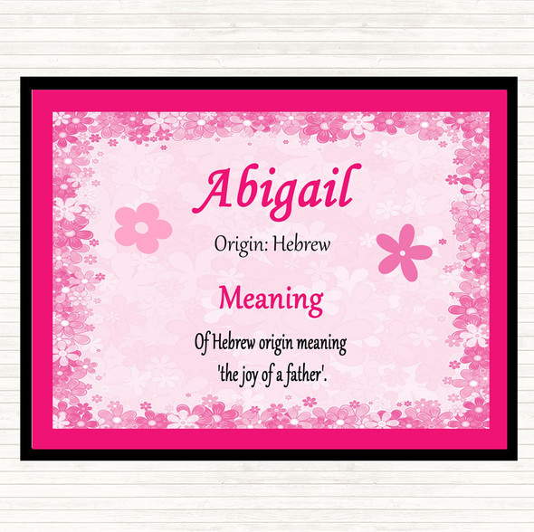 Abigail Name Meaning Dinner Table Placemat Pink