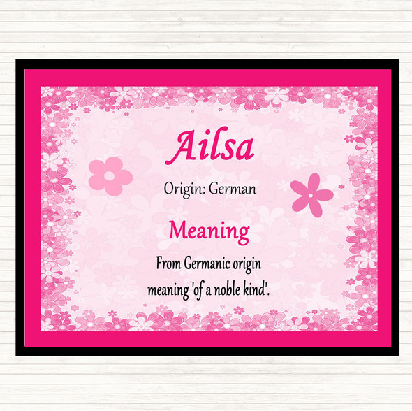 Ailsa Name Meaning Dinner Table Placemat Pink