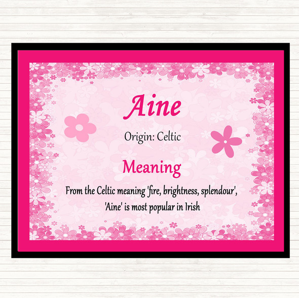 Aine Name Meaning Dinner Table Placemat Pink