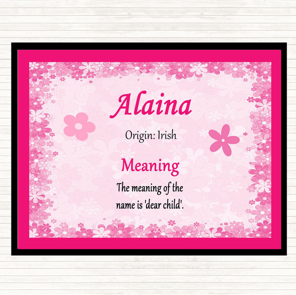 Alaina Name Meaning Dinner Table Placemat Pink