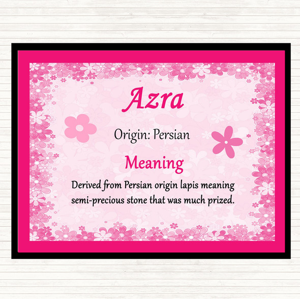 Azra Name Meaning Dinner Table Placemat Pink