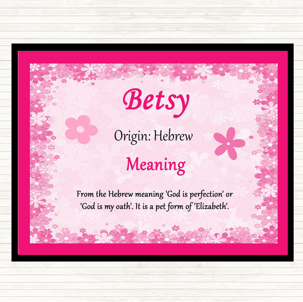 Betsy Name Meaning Dinner Table Placemat Pink
