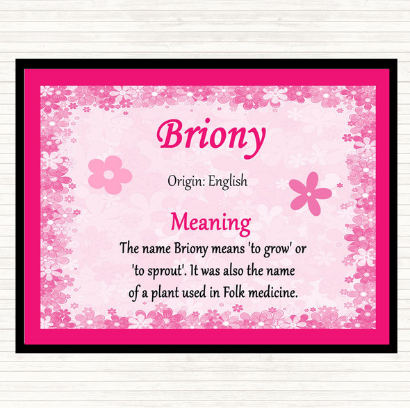 Briony Name Meaning Dinner Table Placemat Pink