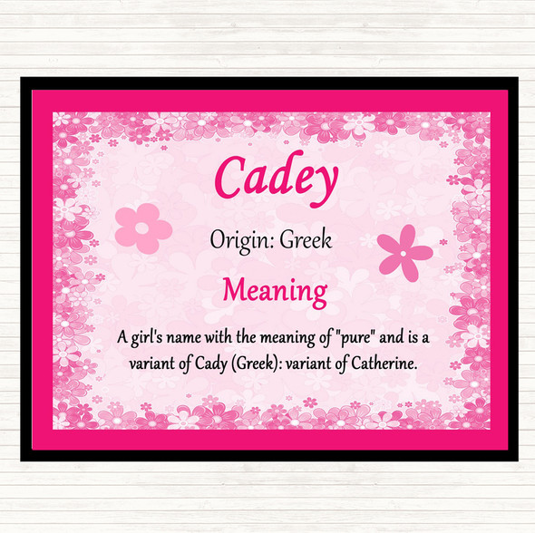 Cadey Name Meaning Dinner Table Placemat Pink