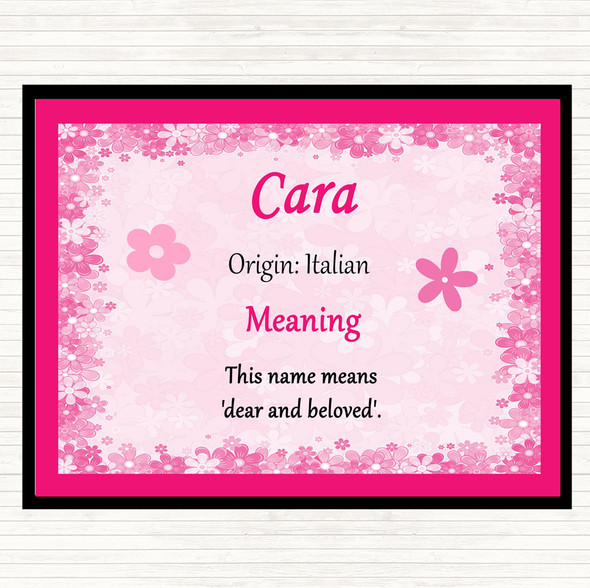 Cara Name Meaning Dinner Table Placemat Pink