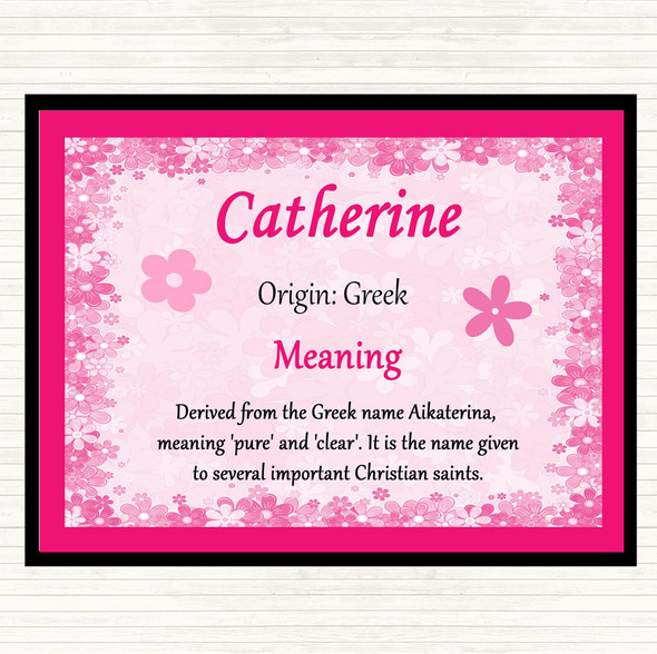 Catherine Name Meaning Dinner Table Placemat Pink