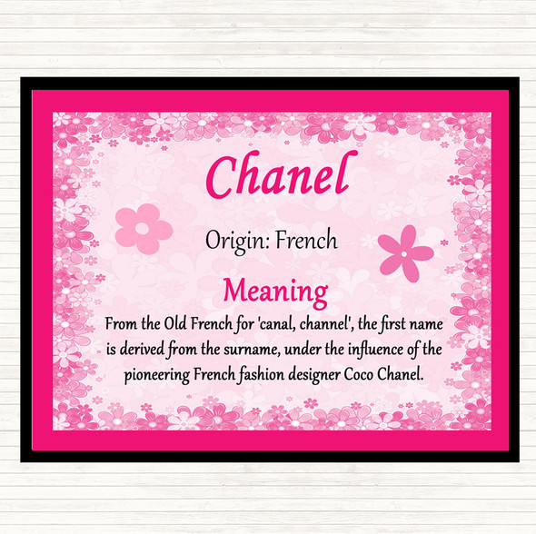Chanel Name Meaning Dinner Table Placemat Pink