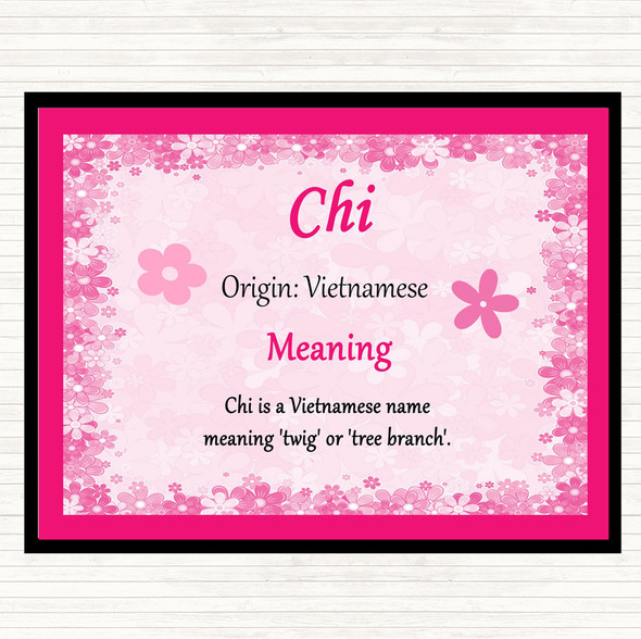 Chi Name Meaning Dinner Table Placemat Pink