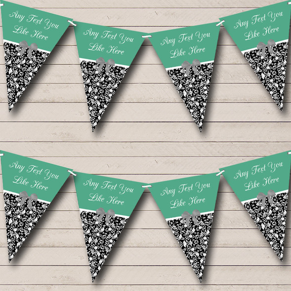 Sage Damask Shabby Chic Vintage Personalised Wedding Venue or Reception Bunting