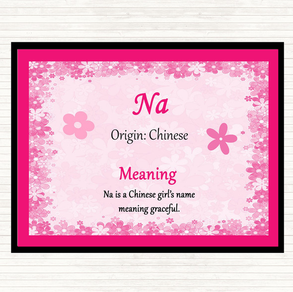 Na Name Meaning Dinner Table Placemat Pink
