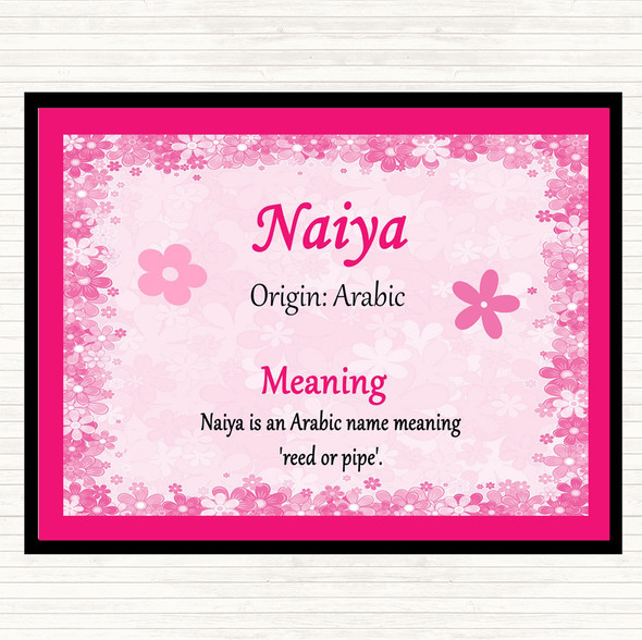 Naiya Name Meaning Dinner Table Placemat Pink