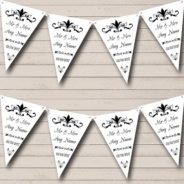 Regal White Personalised Wedding Venue or Reception Bunting