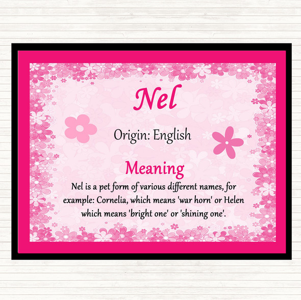Nel Name Meaning Dinner Table Placemat Pink
