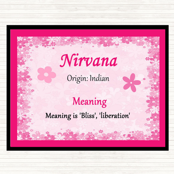 Nirvana Name Meaning Dinner Table Placemat Pink