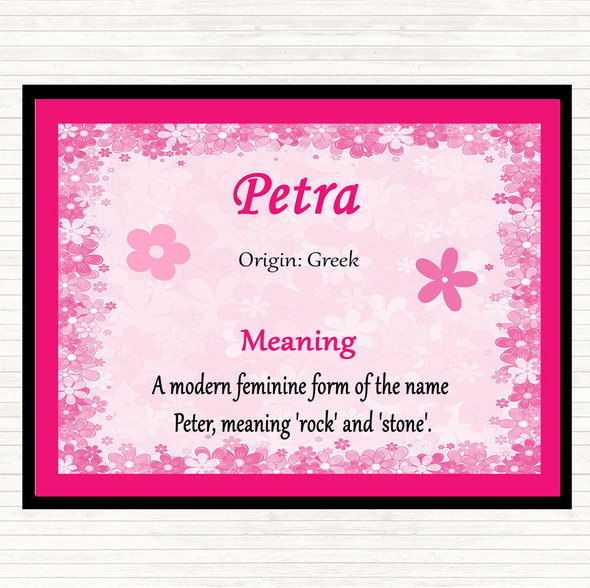 Petra Name Meaning Dinner Table Placemat Pink