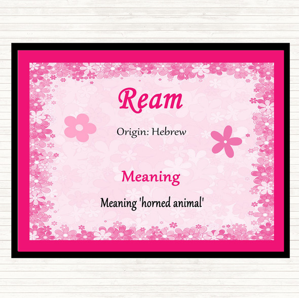 Ream Name Meaning Dinner Table Placemat Pink