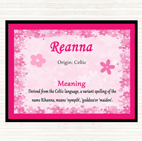 Reanna Name Meaning Dinner Table Placemat Pink