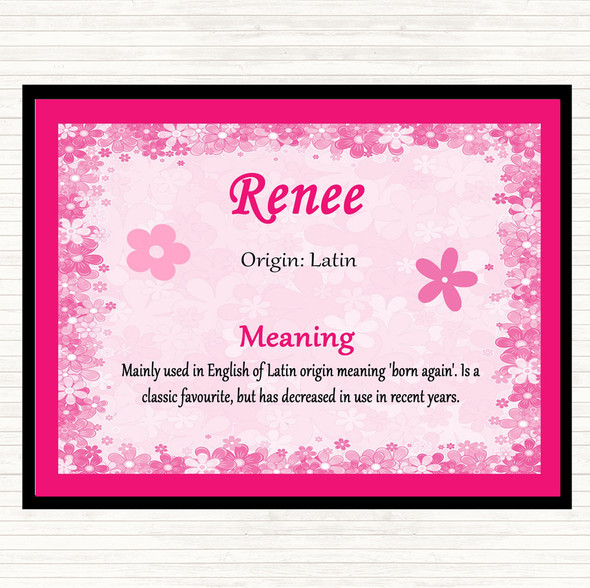 Renee Name Meaning Dinner Table Placemat Pink