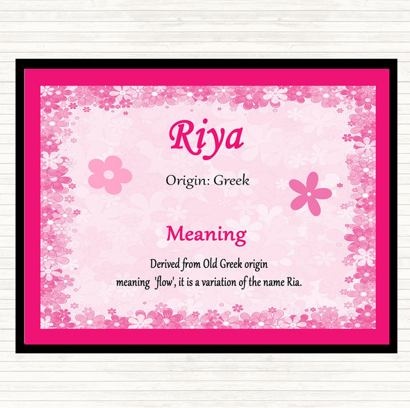 Riya Name Meaning Dinner Table Placemat Pink