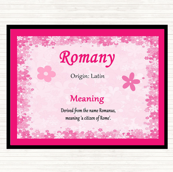 Romany Name Meaning Dinner Table Placemat Pink