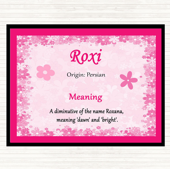 Roxi Name Meaning Dinner Table Placemat Pink