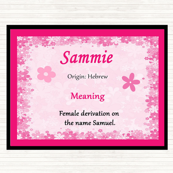 Sammie Name Meaning Dinner Table Placemat Pink