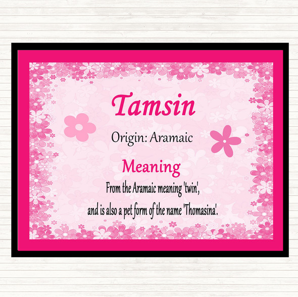 Tamsin Name Meaning Dinner Table Placemat Pink