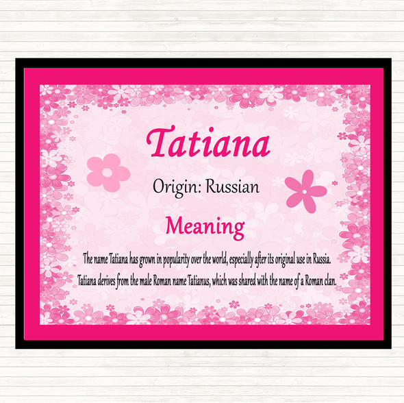 Tatiana Name Meaning Dinner Table Placemat Pink