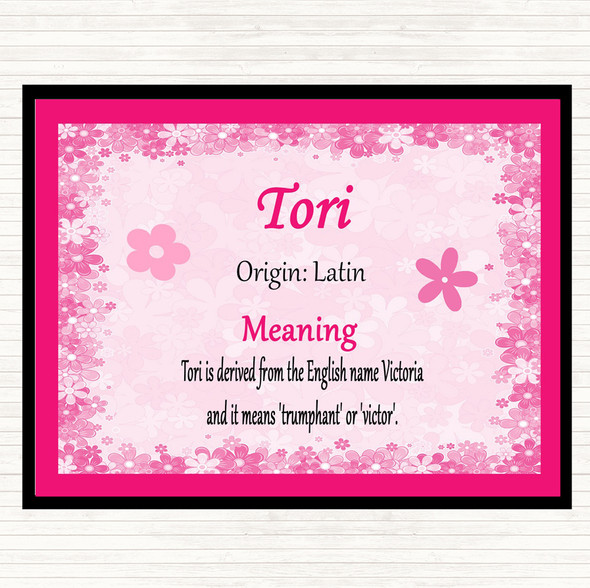 Tori Name Meaning Dinner Table Placemat Pink