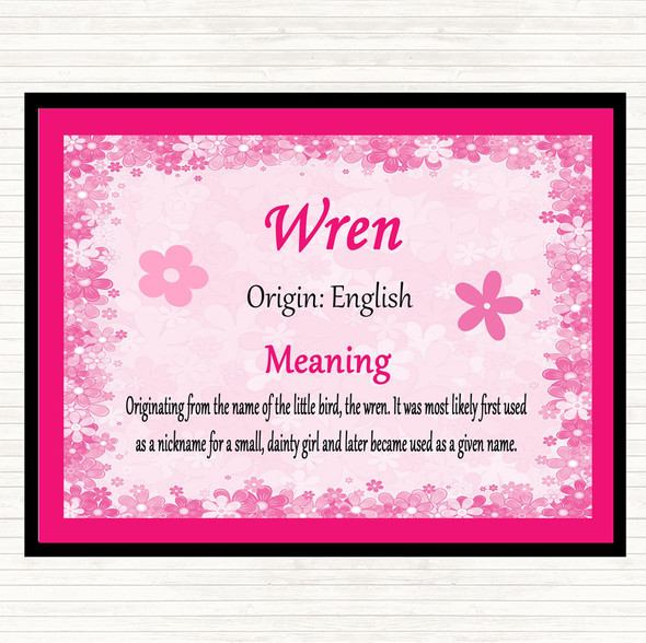 Wren Name Meaning Dinner Table Placemat Pink