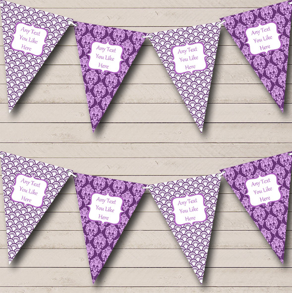 Cadbury Purple Damask Vintage Personalised Wedding Venue or Reception Bunting