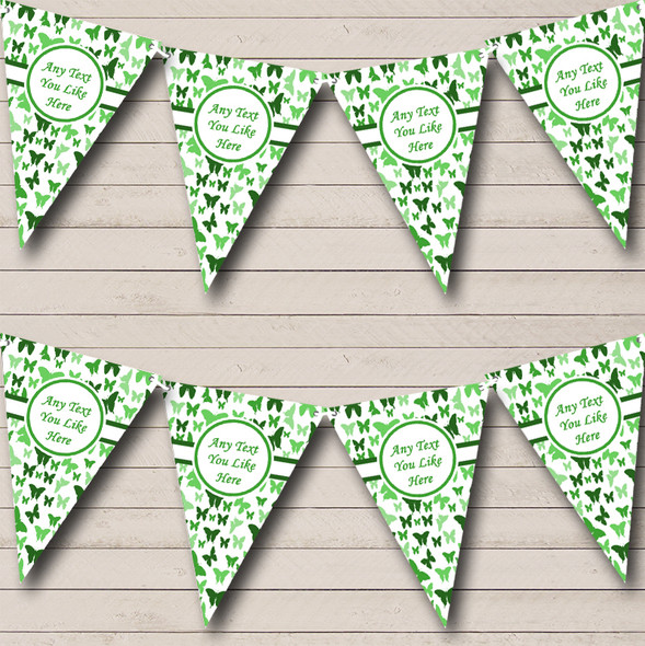 Beautiful Green Butterfly Personalised Wedding Venue or Reception Bunting