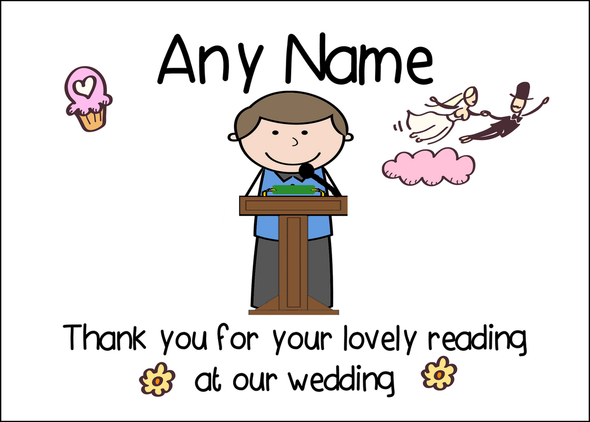 Thank You For Doing A Reading At Our Wedding Boy  Personalised Printed Certificate