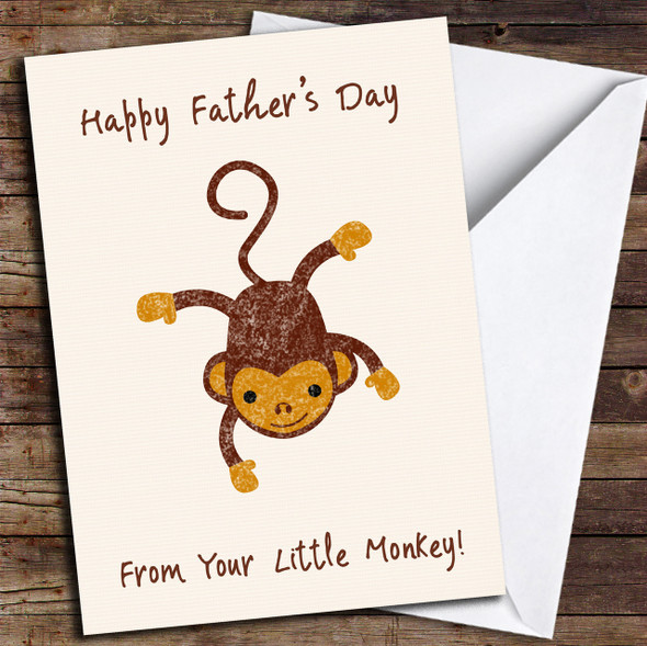 Cute Little Monkey Personalised Father's Day Card