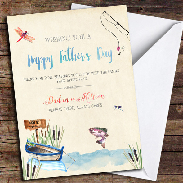 Dad Fishing Beautiful Words Personalised Father's Day Card