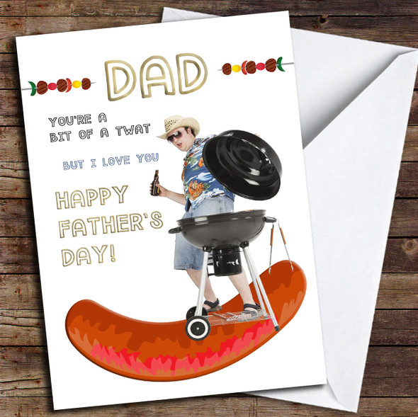 Funny BBQ Dad Beer Personalised Father's Day Card