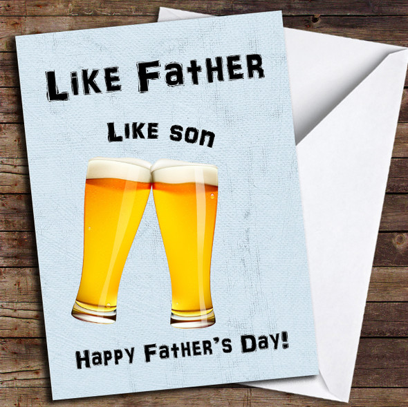 Like Father Like Son Pint Personalised Father's Day Card