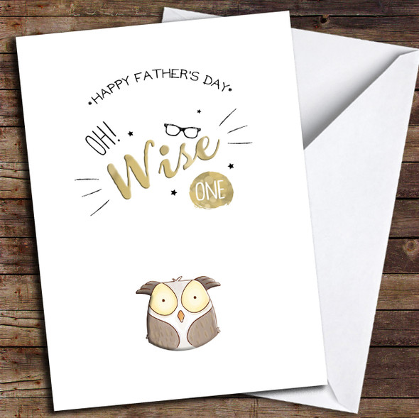 Modern Wise Owl Personalised Father's Day Card