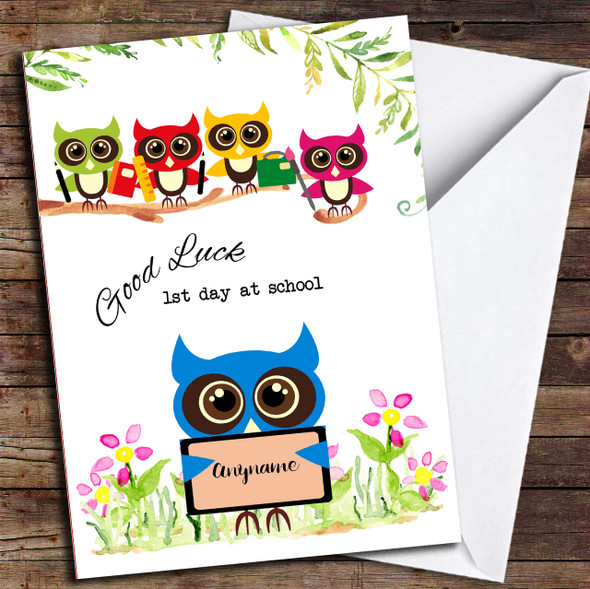 Owl Class Branch Personalised Good Luck Card