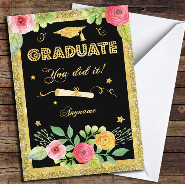 Sparkle Celebrate Personalised Graduation Card