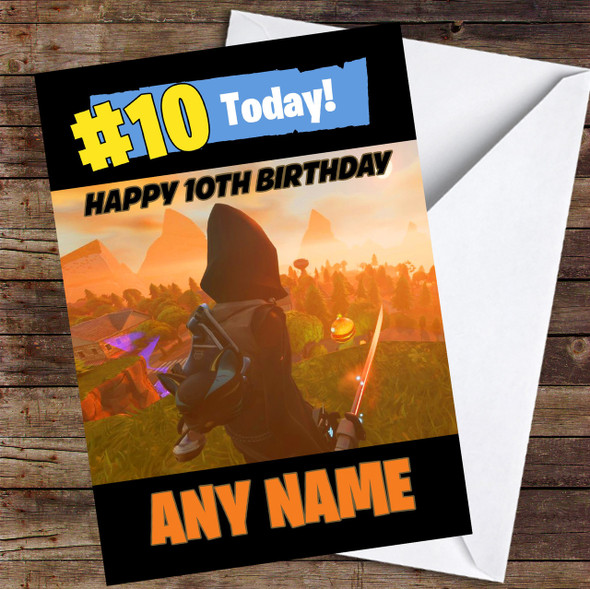 Fortnite Game Save The World Ninja Personalised Children's Birthday Card