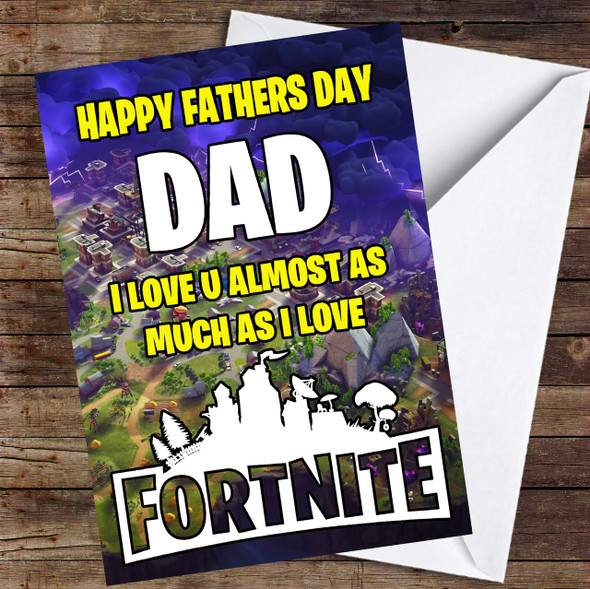 Map Playing Fortnite Funny Personalised Father's Day Card