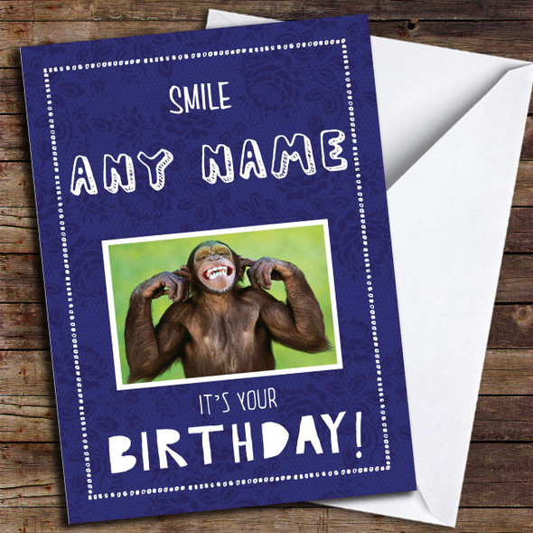 Funny Cheeky Monkey Personalised Birthday Card