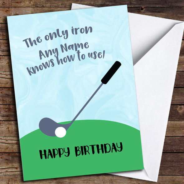 Funny Golf Personalised Birthday Card