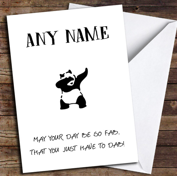 Funny Panda Dab Personalised Birthday Card