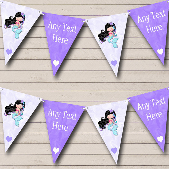 Marble Purple Mermaid Personalised Baby Shower Bunting