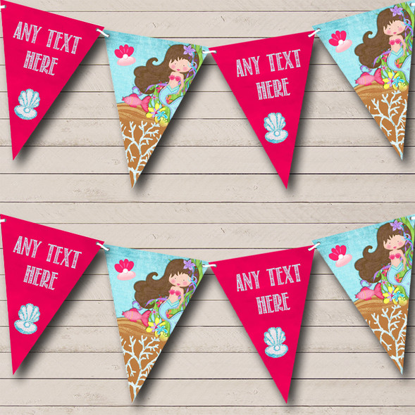 Pretty Mermaid Under The Sea Personalised Baby Shower Bunting