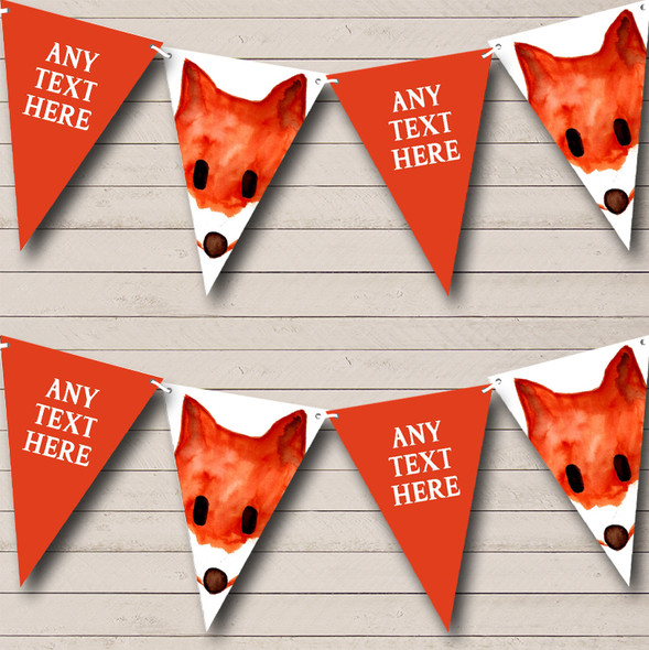 Watercolour Fox Animal Personalised Baby Shower Bunting