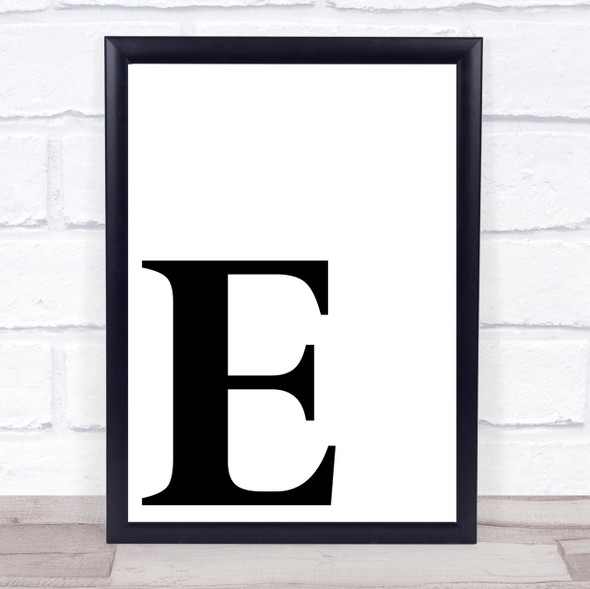 Initial Letter E Quote Wall Art Print