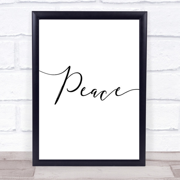 Swirly Peace Quote Wall Art Print